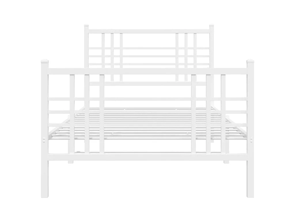 Giroletto con Testiera e Pediera Metallo Bianco 90x190 cm