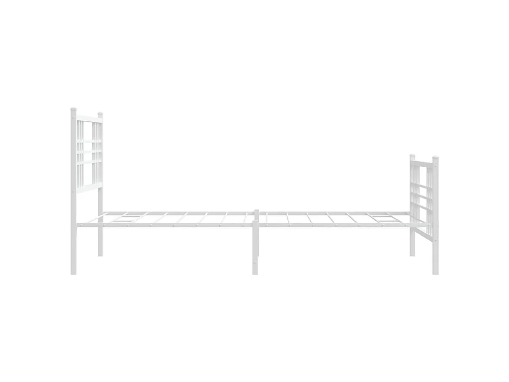 Giroletto con Testiera e Pediera Metallo Bianco 90x190 cm