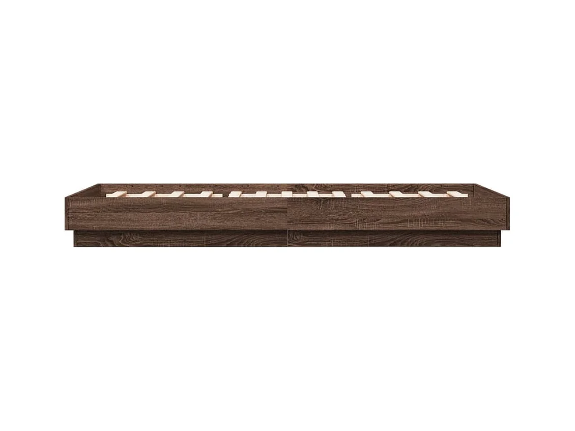 Bettgestell mit LED Braun Eiche-Optik 100x200 cm