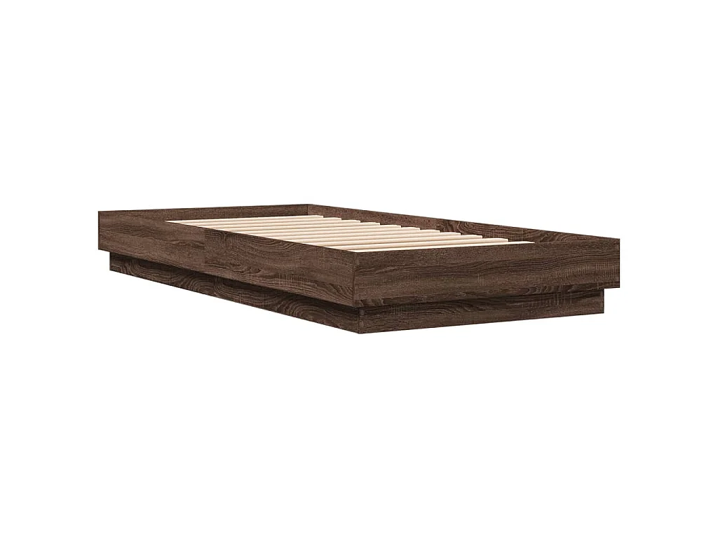 Bedframe met LED-verlichting bruin eikenkleurig 100x200 cm