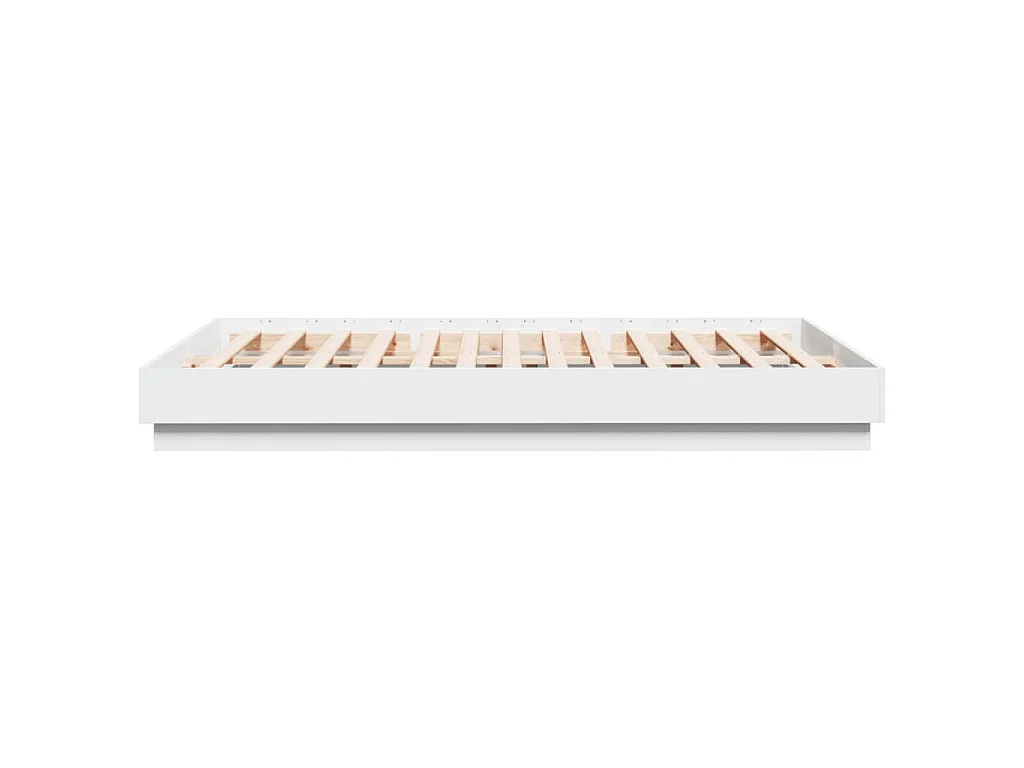 Cadre de lit avec LED sans matelas blanc 160x200 cm