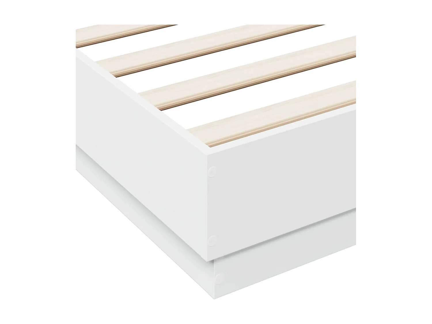 Cadre de lit avec LED sans matelas blanc 160x200 cm