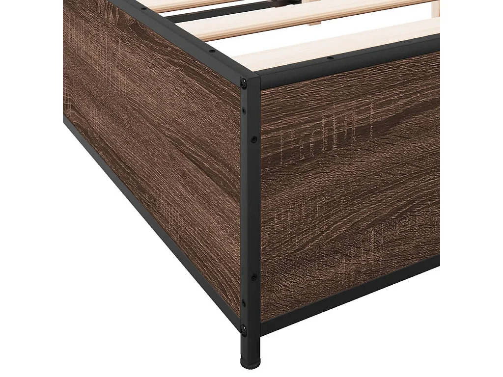 Cadre de lit sans matelas chêne marron 140x190 cm