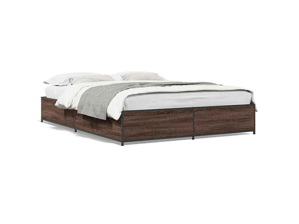 Cadre de lit sans matelas chêne marron 140x190 cm