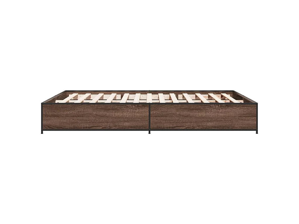 Cadre de lit sans matelas chêne marron 140x190 cm