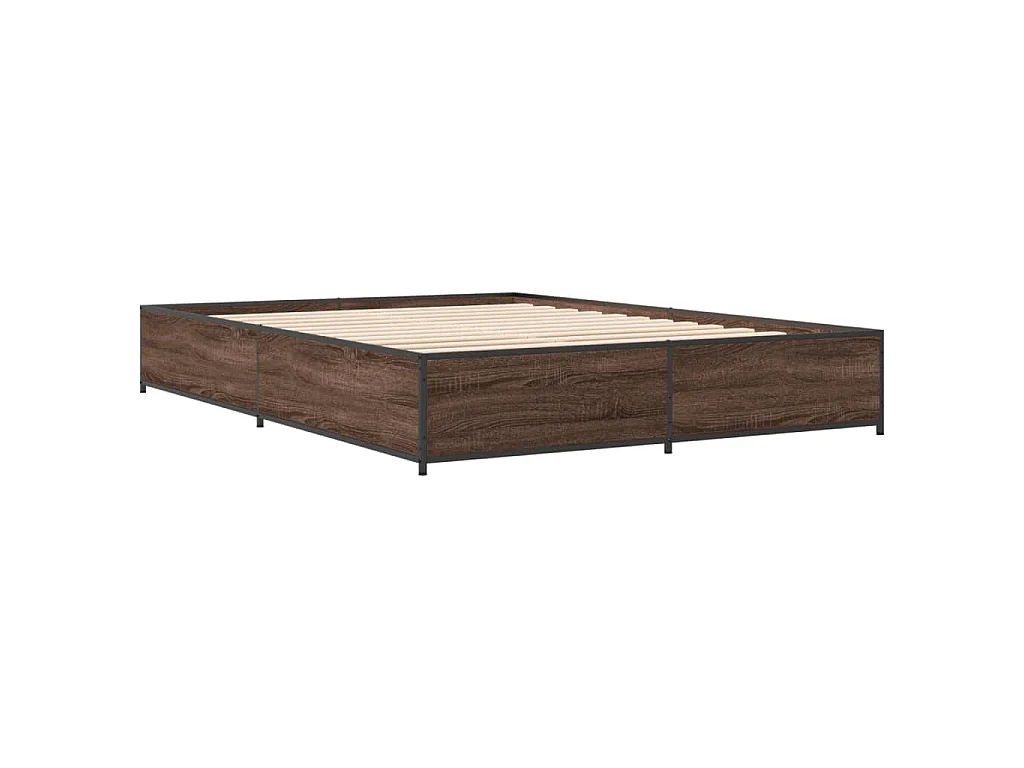 Cadre de lit sans matelas chêne marron 140x190 cm