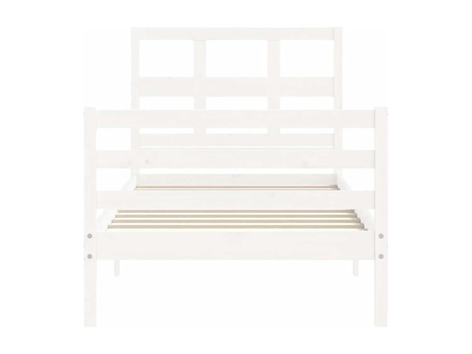 Bedframe met hoofdbord massief hout wit
