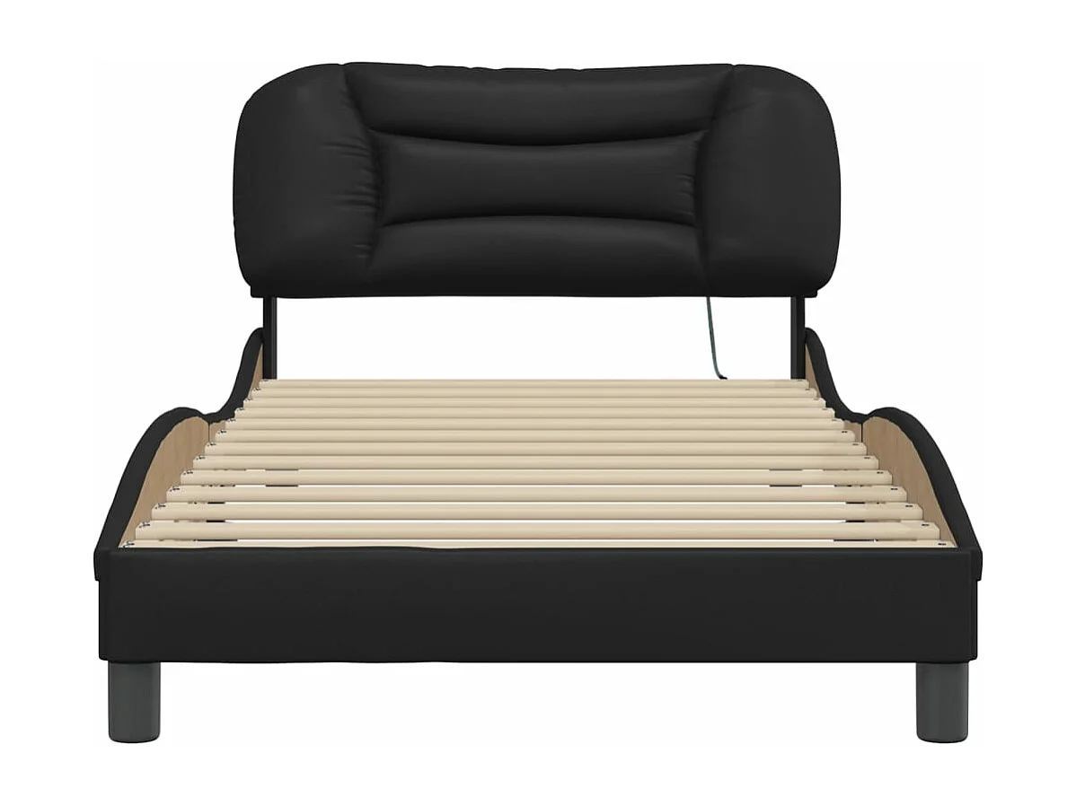 Cadre de lit avec LED sans matelas Hvar noir 100x200 cm