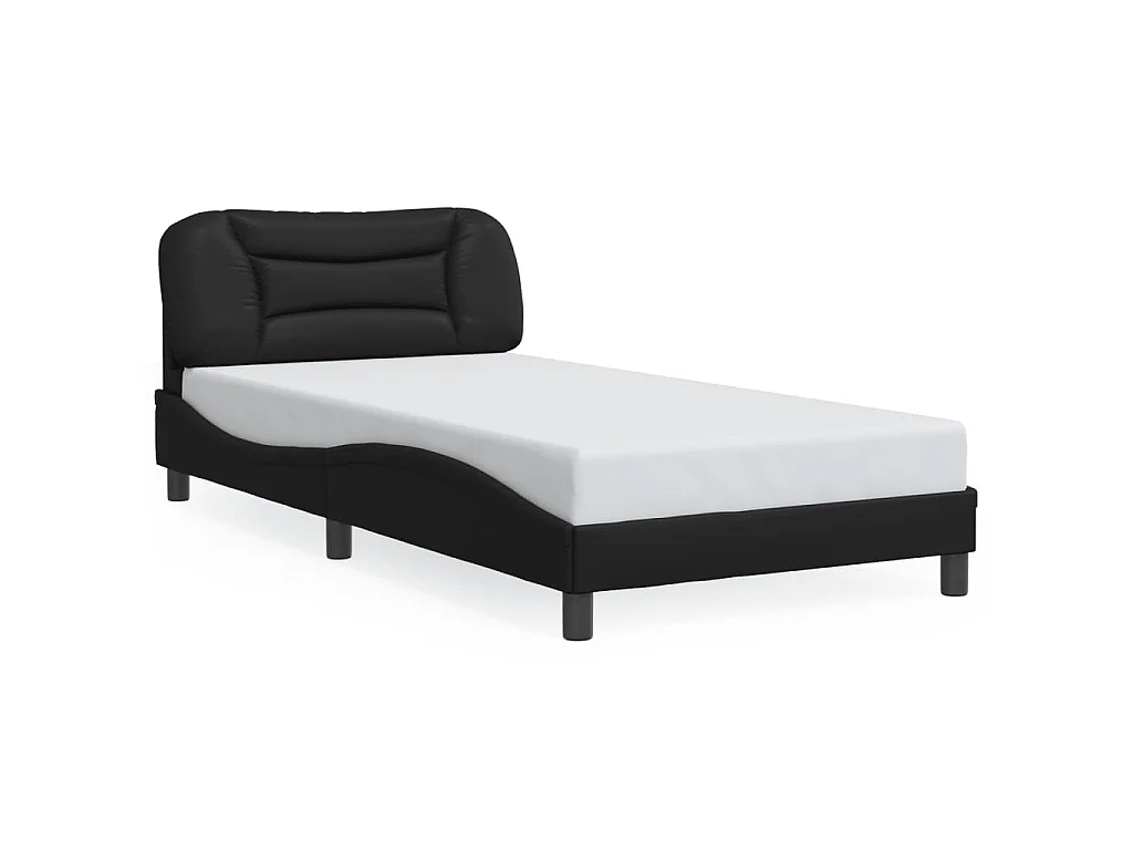 Bedframe met LED zonder matras "Hvar" zwart 100x200 cm