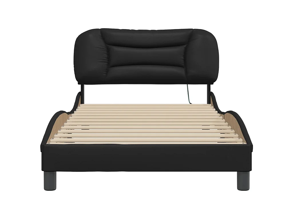 Bedframe met LED zonder matras "Hvar" zwart 100x200 cm