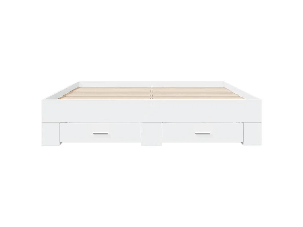 Bedframe met lades bewerkt hout wit 150x200 cm