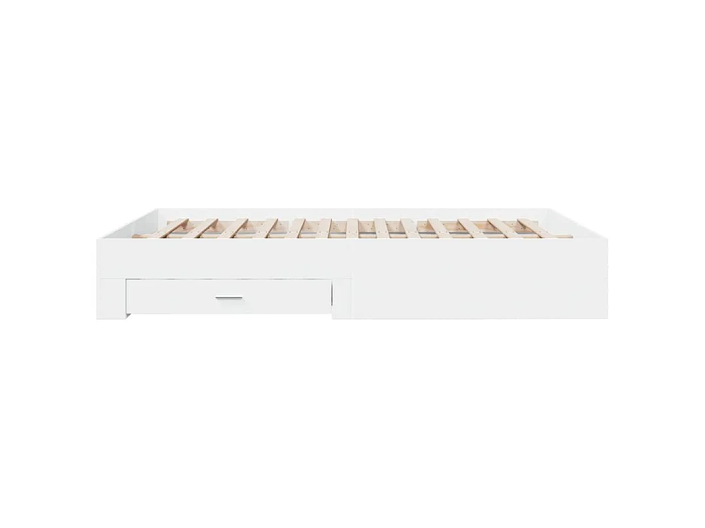 Bedframe met lades bewerkt hout wit 150x200 cm