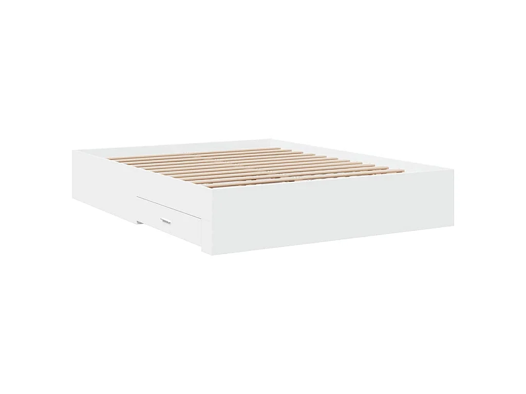 Bedframe met lades bewerkt hout wit 150x200 cm