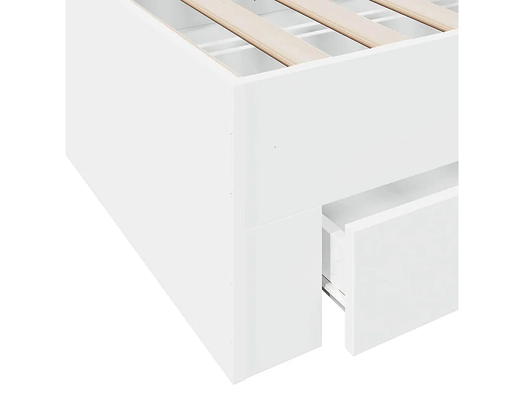Bedframe met lades bewerkt hout wit 150x200 cm