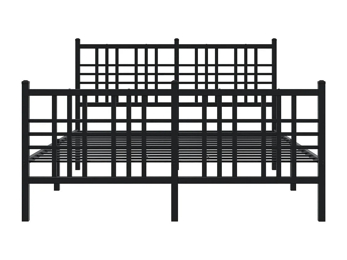 Estructura cama sin colchón con estribo metal negro 120x190 cm