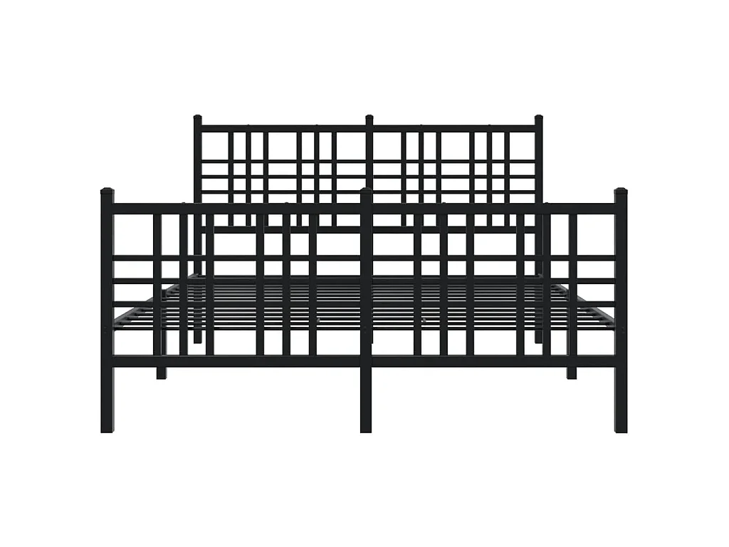 Bedframe met hoofd- en voeteneinde metaal zwart 120x190 cm