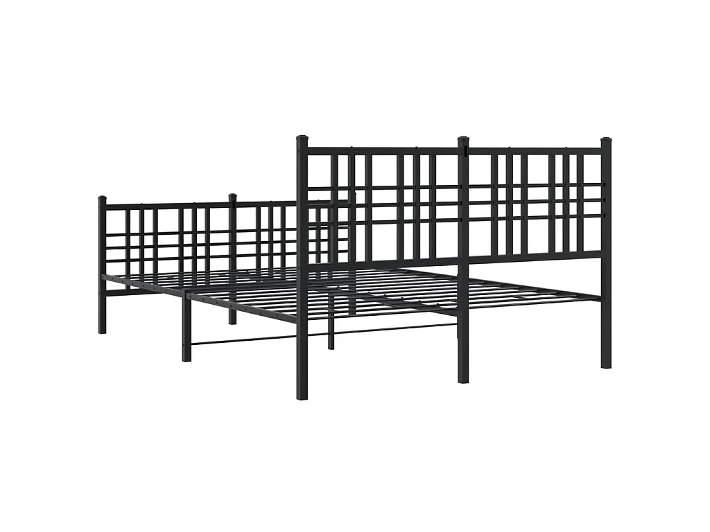 Bedframe met hoofd- en voeteneinde metaal zwart 120x190 cm