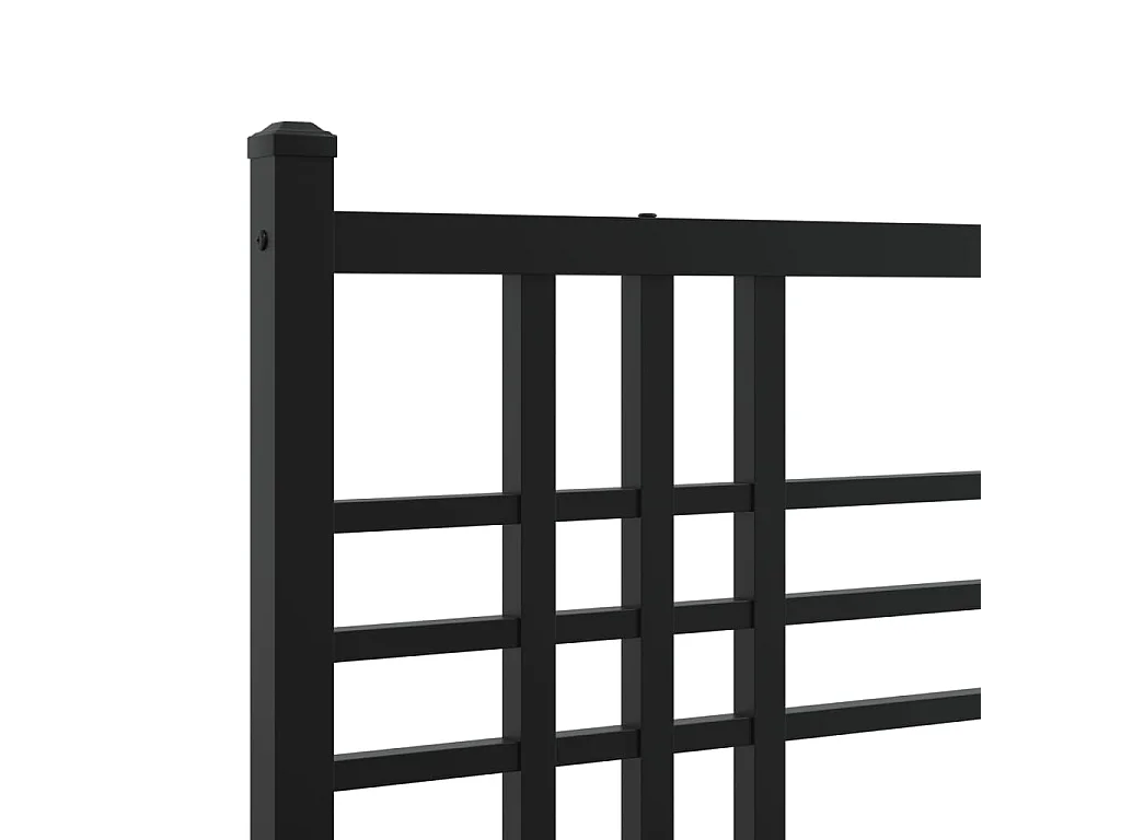 Bedframe met hoofd- en voeteneinde metaal zwart 120x190 cm