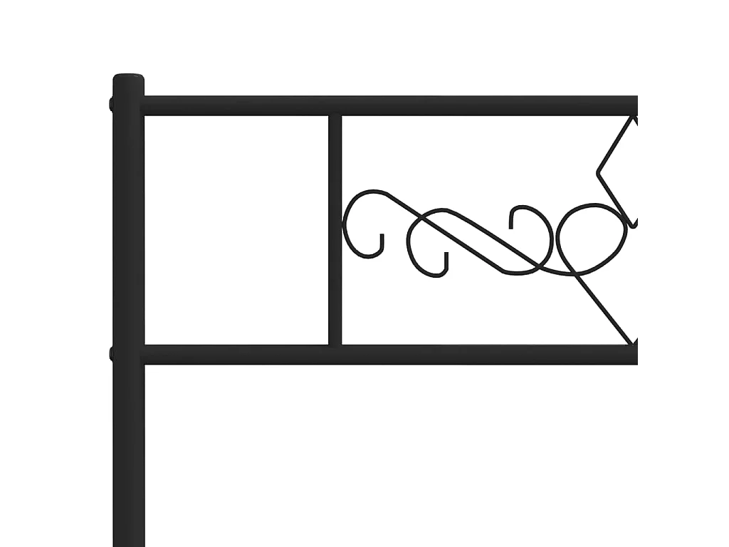 Bedframe met hoofdbord metaal zwart 140x190 cm