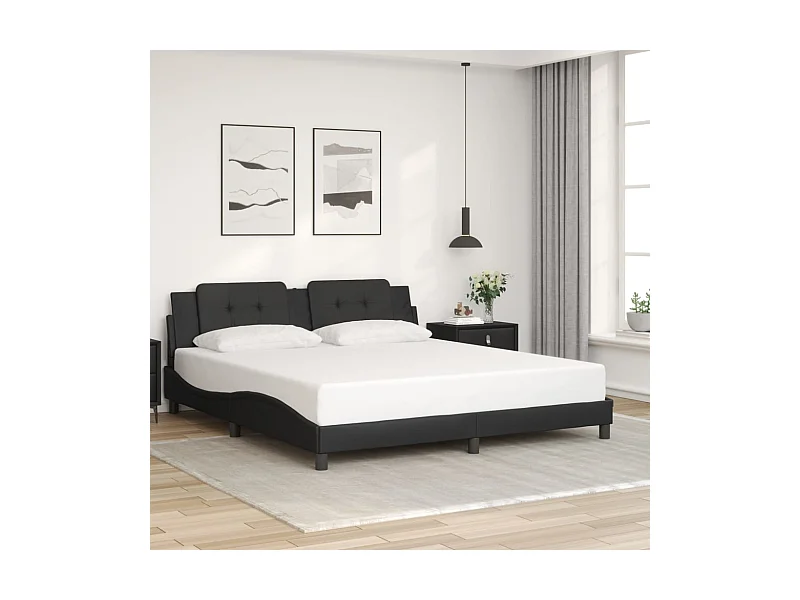 Cadre de lit sans matelas noir 180x200 cm similicuir