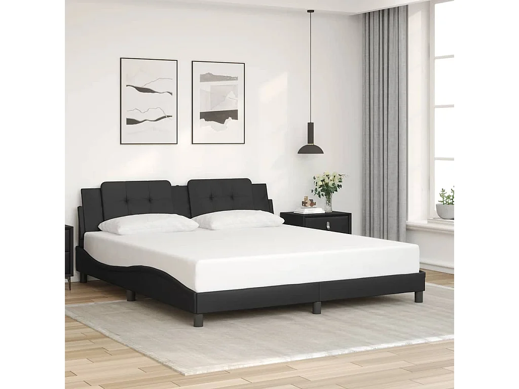 Bedframe zonder matras "Zadar" kunstleer zwart 180x200 cm