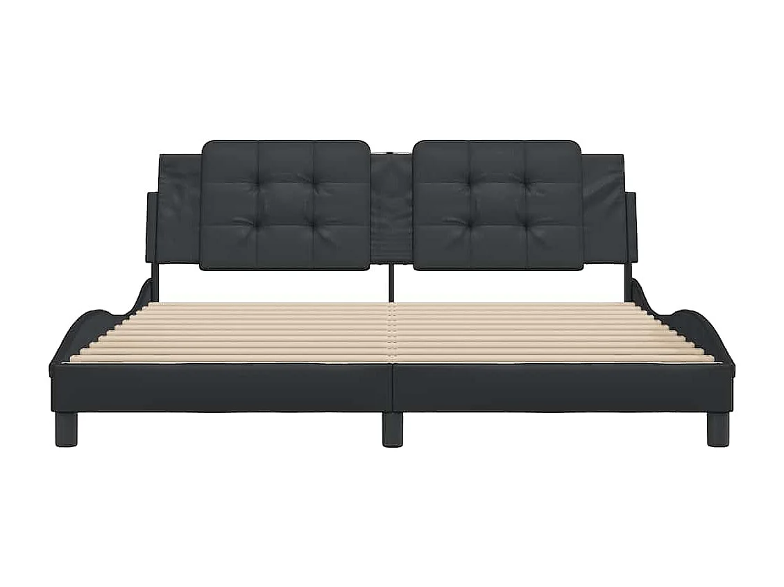 Bedframe zonder matras "Zadar" kunstleer zwart 180x200 cm