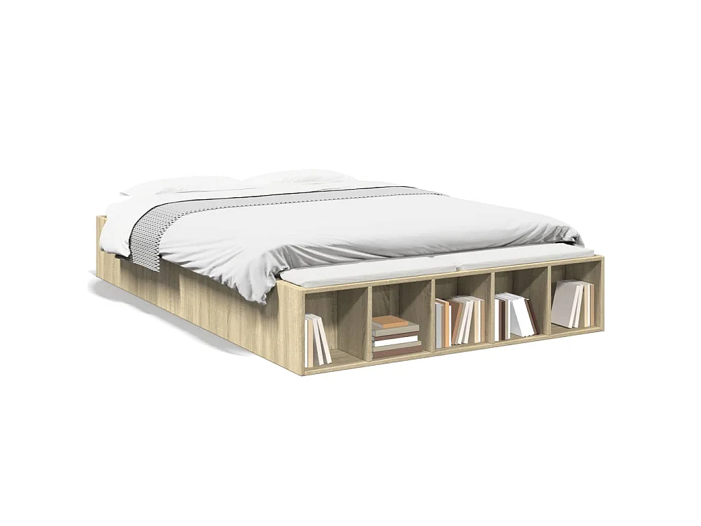 Bedframe bewerkt hout sonoma eikenkleurig 120x200 cm