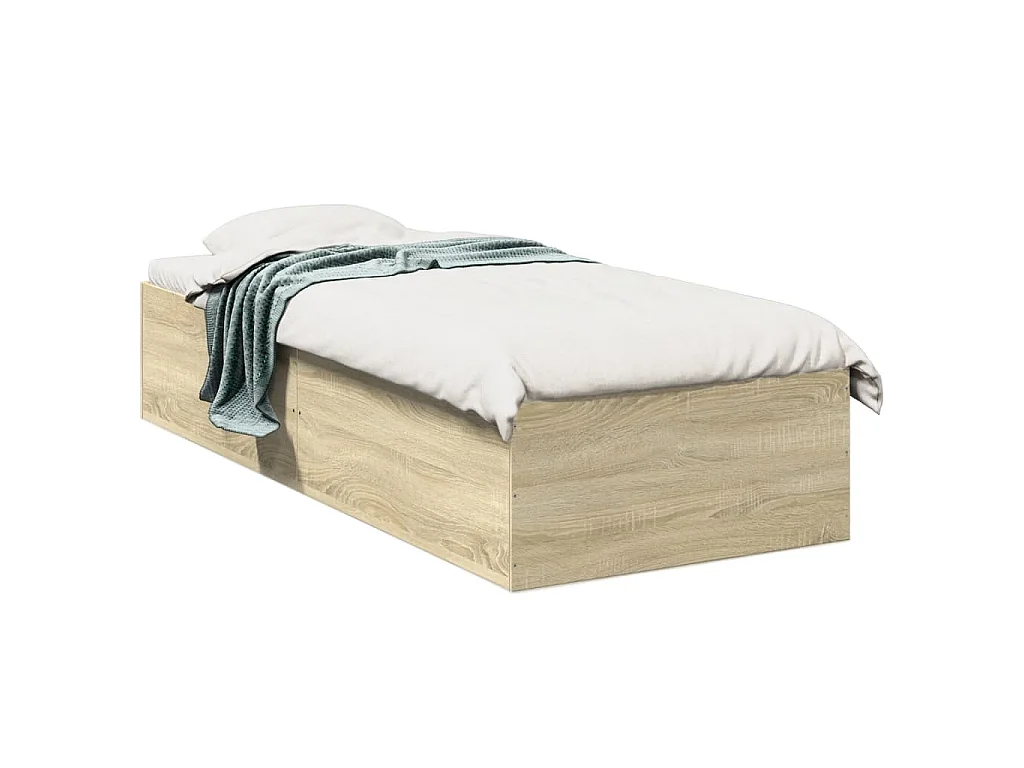 Cadre de lit sans matelas chêne sonoma 75x190 cm
