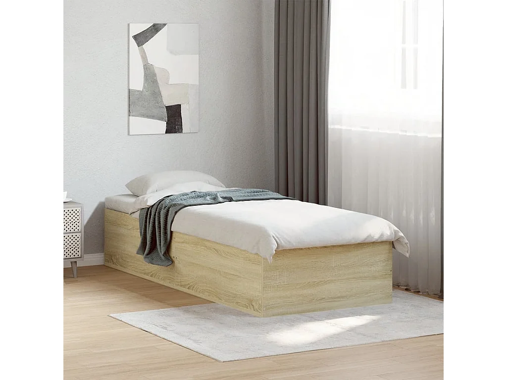 Cadre de lit sans matelas chêne sonoma 75x190 cm