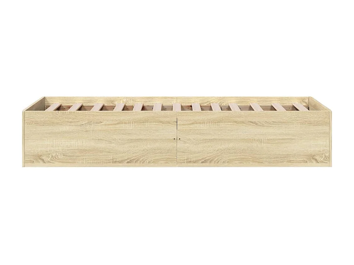 Cadre de lit sans matelas chêne sonoma 75x190 cm