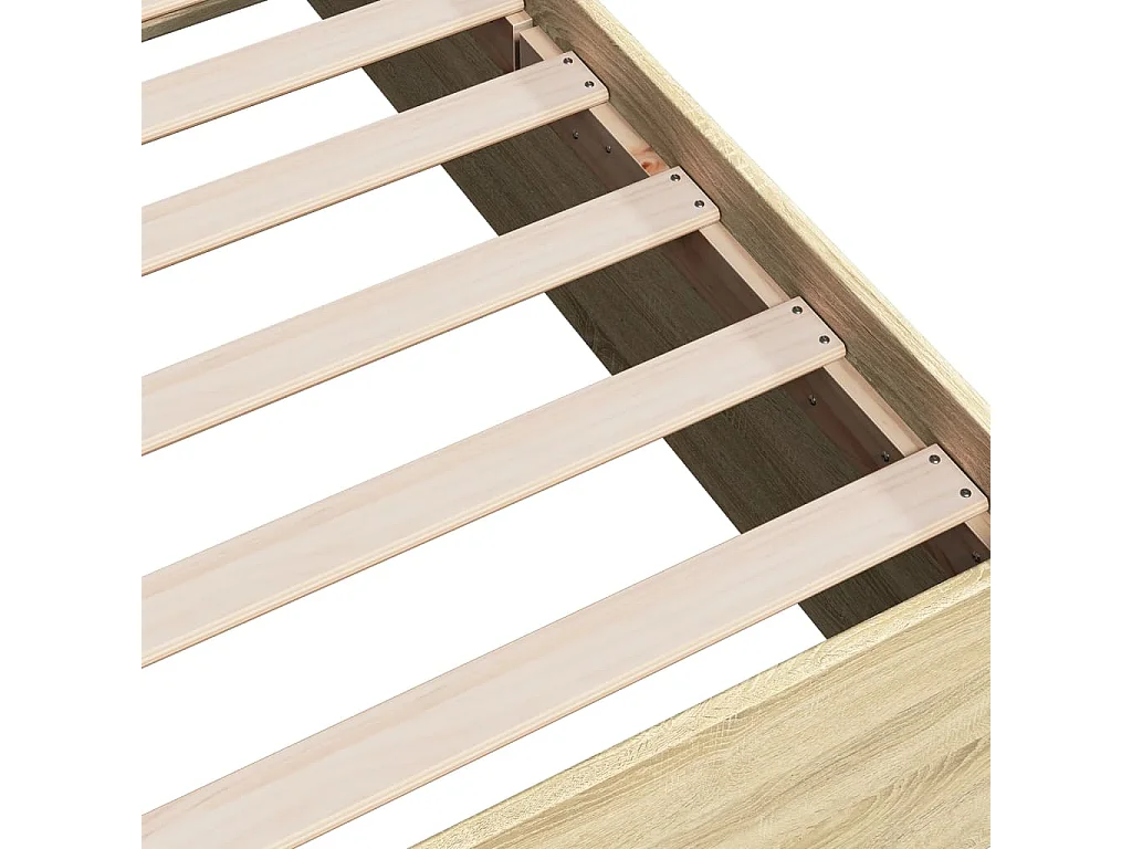 Cadre de lit sans matelas chêne sonoma 75x190 cm