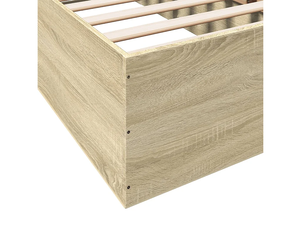 Cadre de lit sans matelas chêne sonoma 75x190 cm