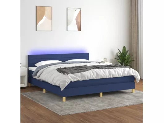 Kauf Unique Boxspringbett mit Matratze & LED Blau 180x200 cm Stoff