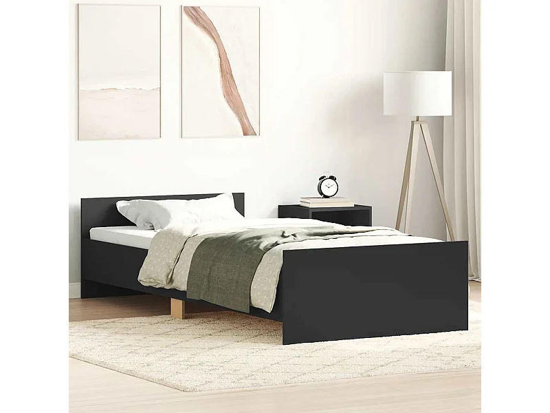 Giroletto Nero 75x190 cm Small Single in Legno Multistrato