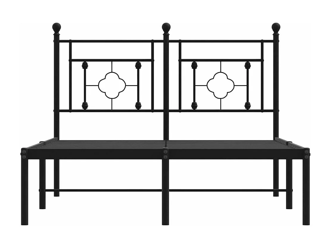 Bedframe met hoofdbord metaal zwart 120x190 cm