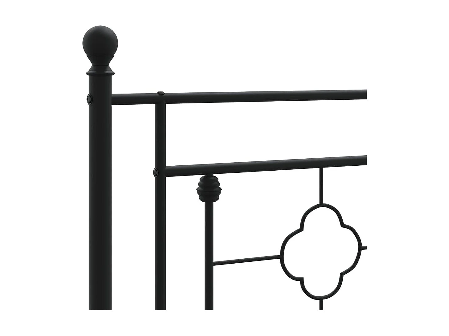 Bedframe met hoofdbord metaal zwart 120x190 cm