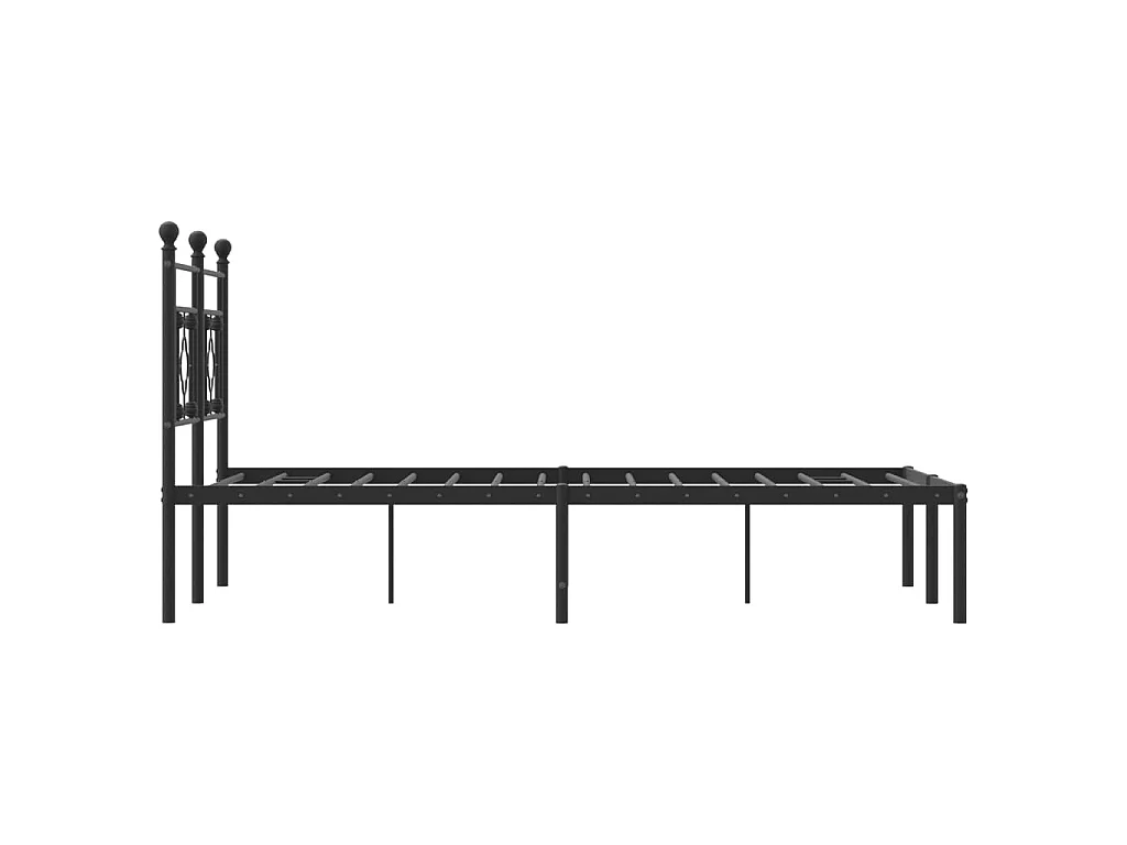 Cadre de lit métal sans matelas avec tête de lit noir 120x190cm