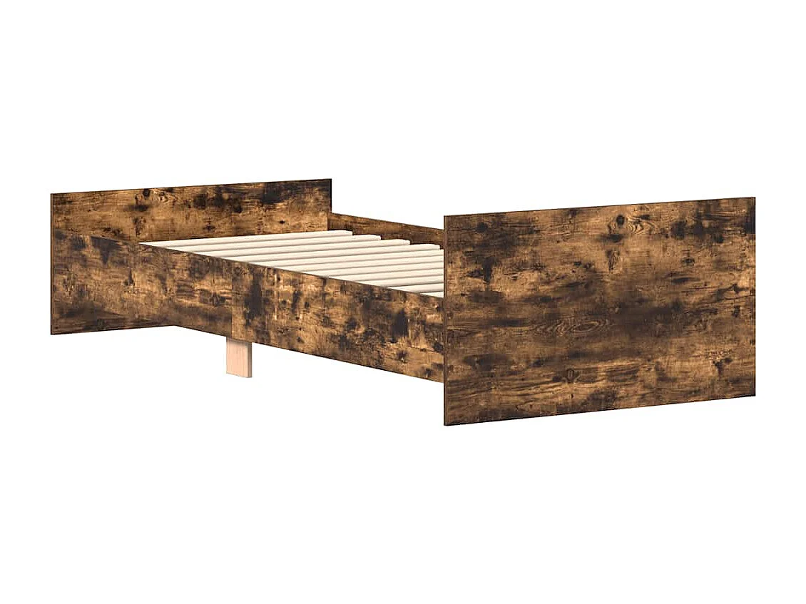 Cadre de lit sans matelas chêne fumé 90x190cm bois d'ingénierie