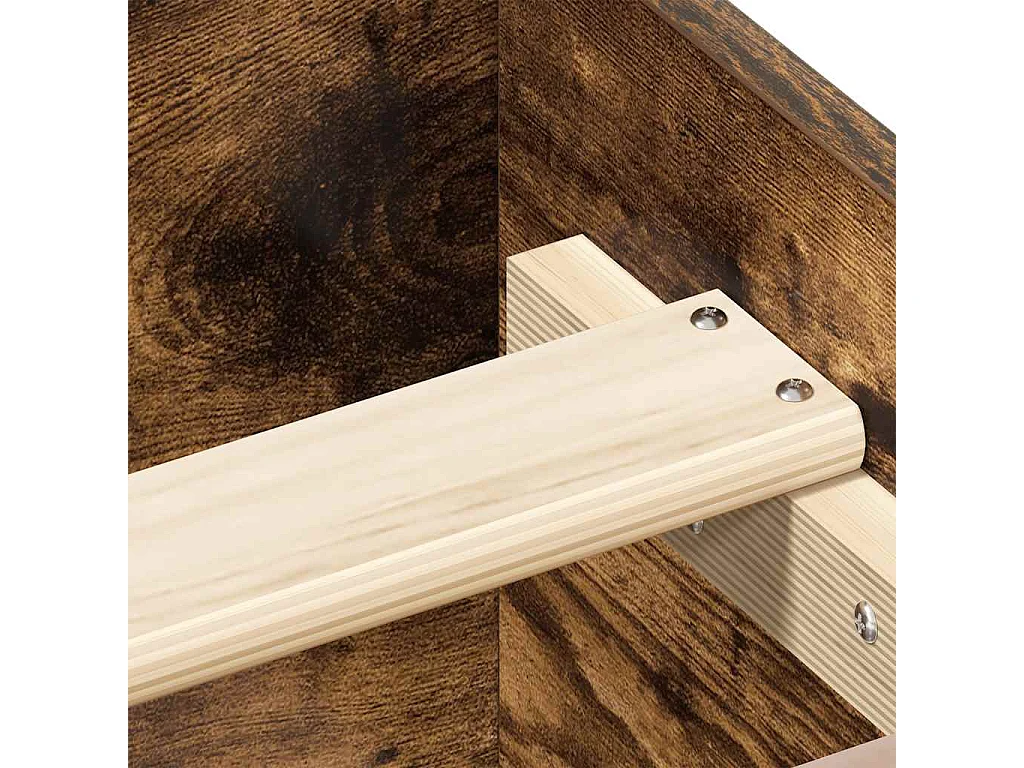 Cadre de lit sans matelas chêne fumé 90x190cm bois d'ingénierie