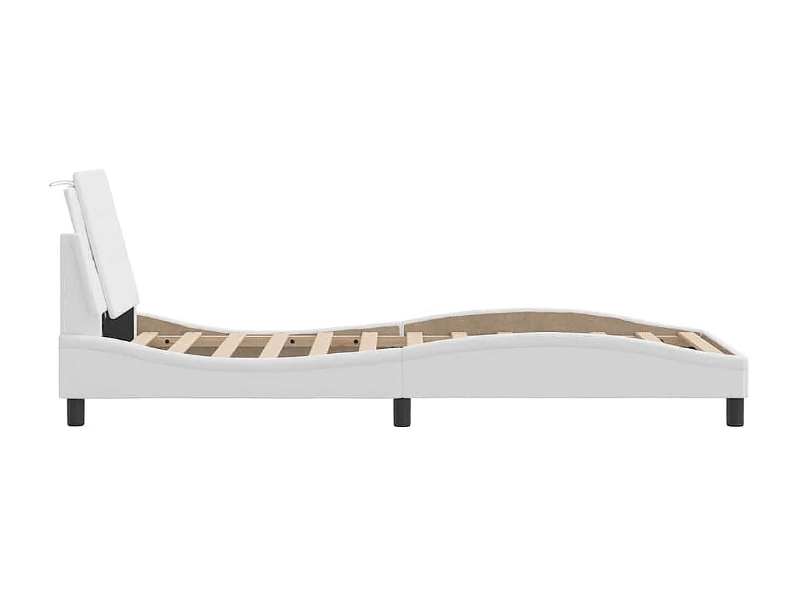 Giroletto senza Materasso Zadar Bianco 100x200 cm in Similpelle