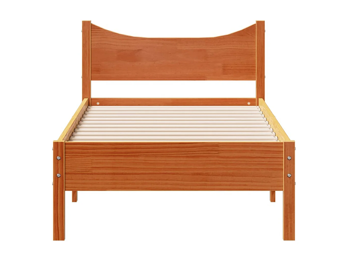 Cadre de lit sans matelas cire marron 75x190 cm bois pin massif