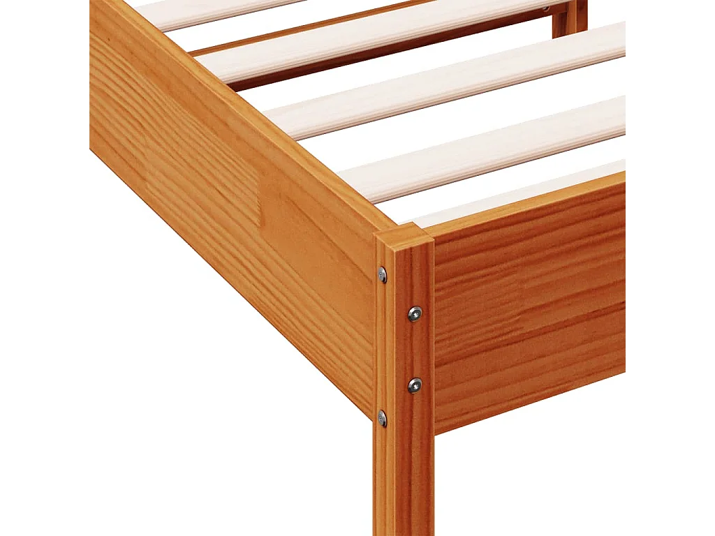 Bedframe zonder matras massief grenenhout wasbruin 75x190 cm