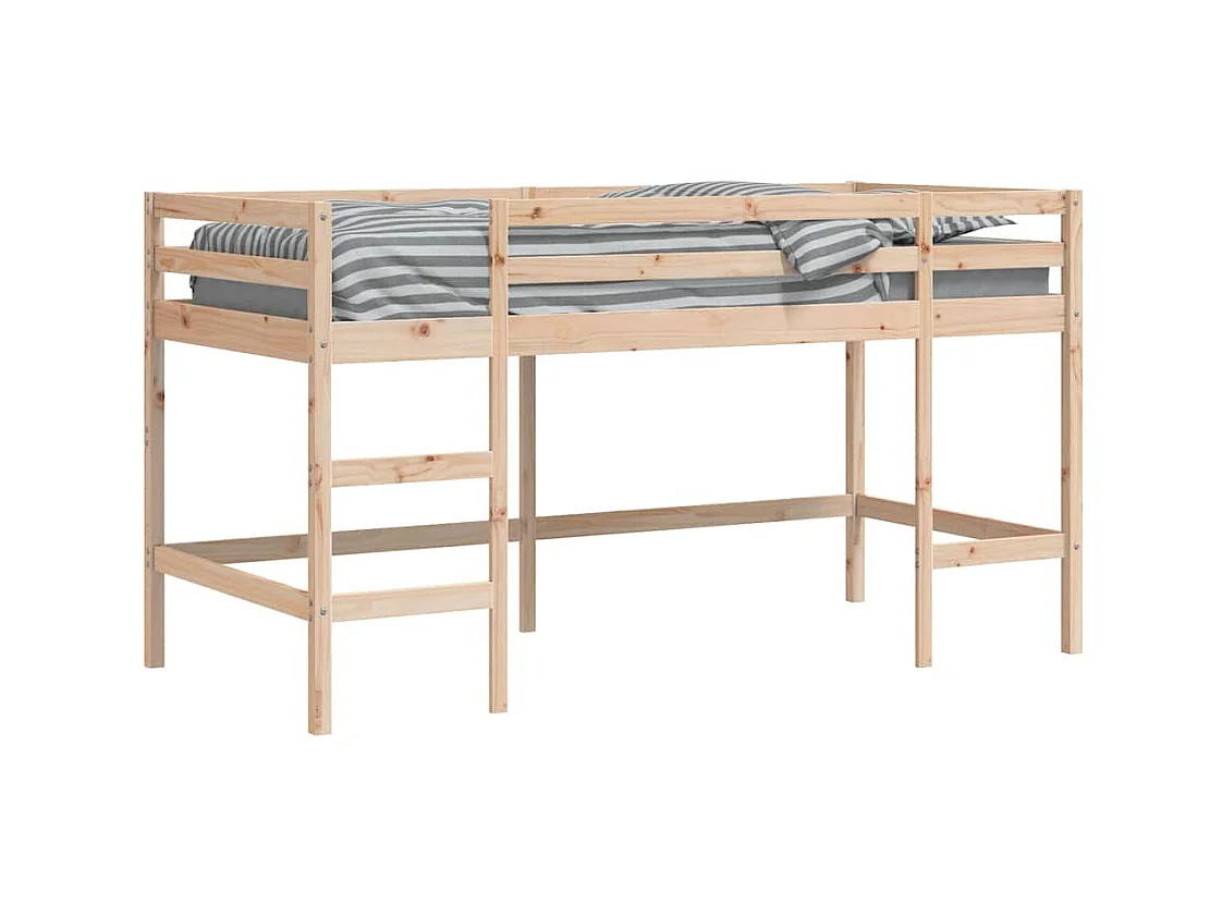 Lit mezzanine d'enfants sans matelas avec échelle 90x190 cm