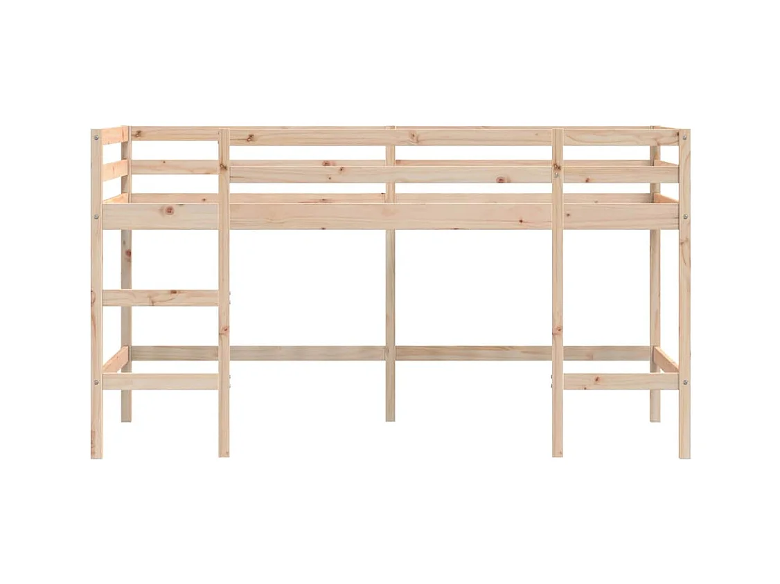 Lit mezzanine d'enfants sans matelas avec échelle 90x190 cm