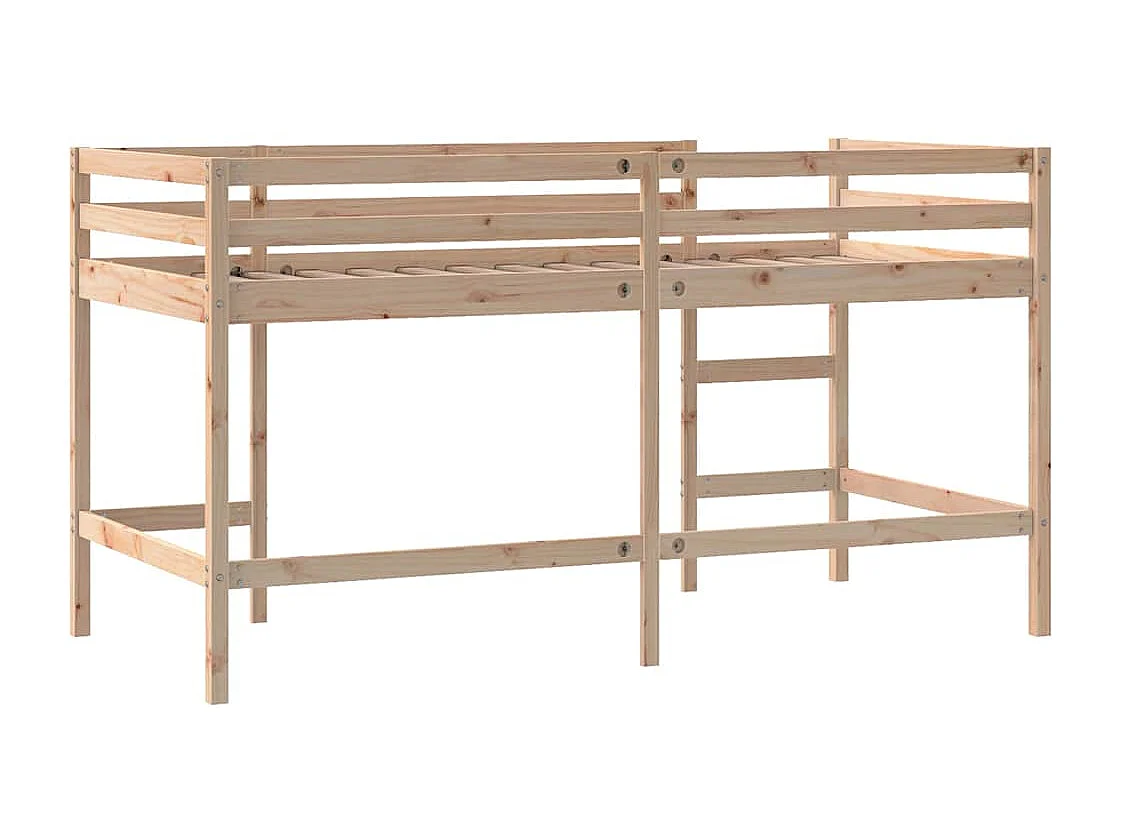 Lit mezzanine d'enfants sans matelas avec échelle 90x190 cm