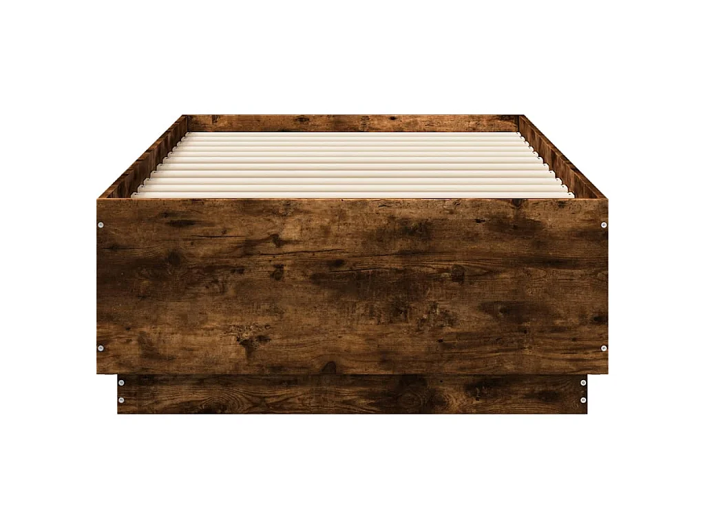 Cadre de lit sans matelas chêne fumé 90x190 cm