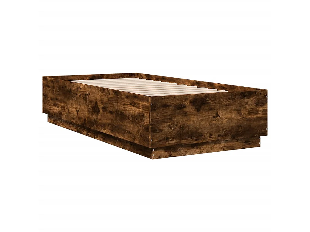 Cadre de lit sans matelas chêne fumé 90x190 cm