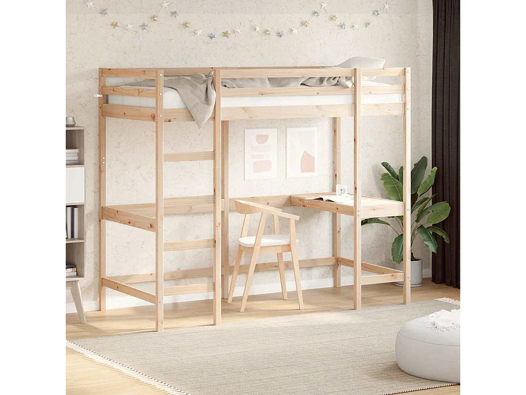 Lit superposé sans matelas 90x190 cm bois massif de pin