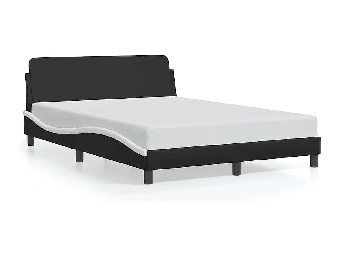 Bedframe "Dover" kunstleer zwart en wit 140x200 cm