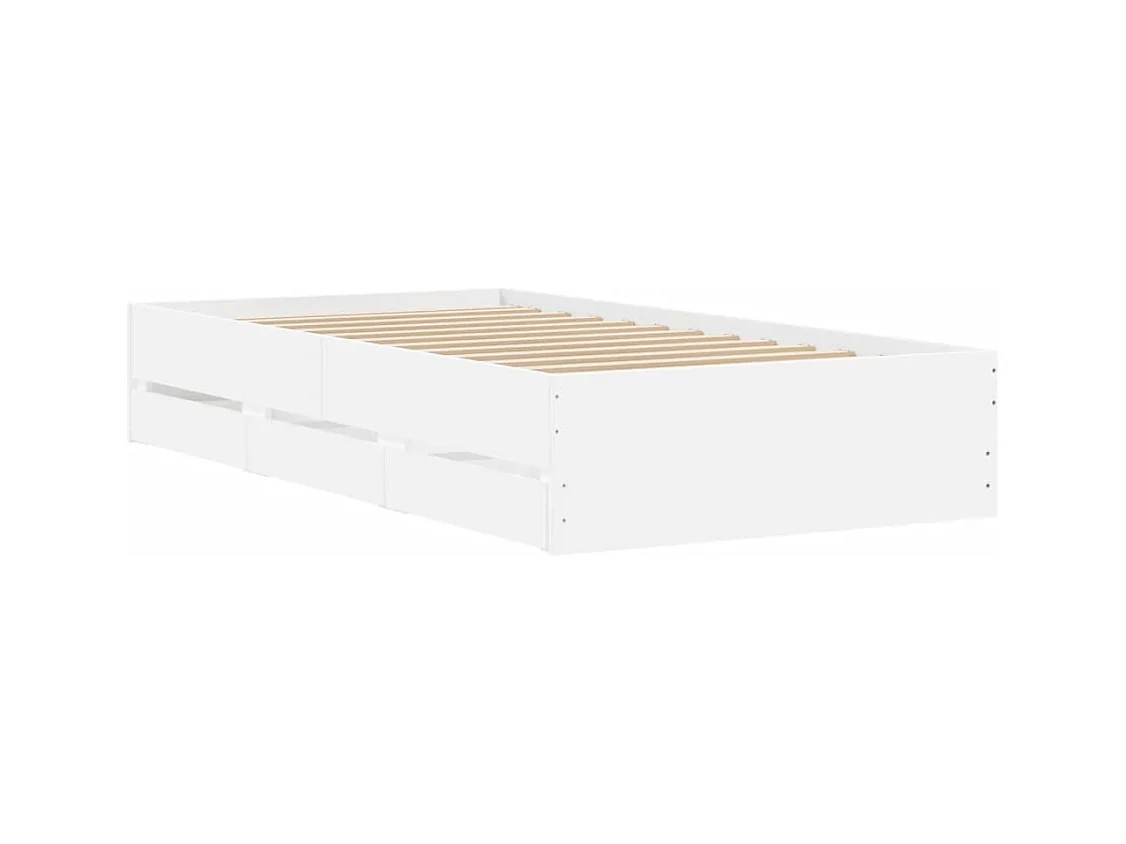 Giroletto con Cassetti Bianco 90x200 cm in Legno Multistrato
